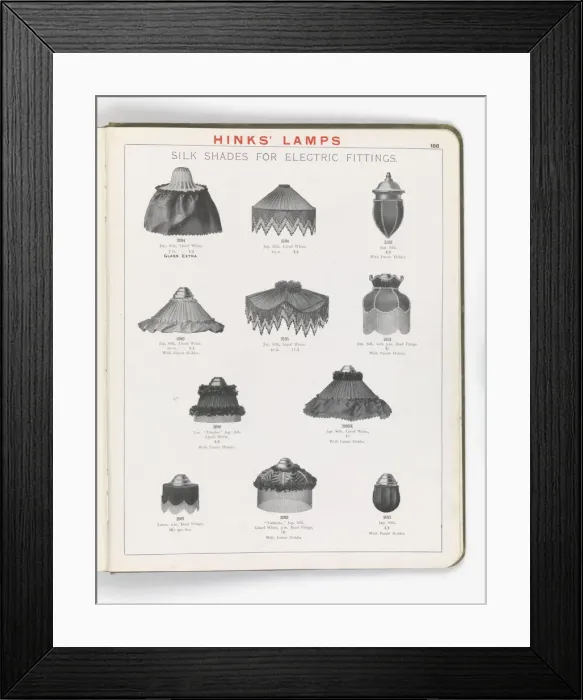 Framed Print : Page from Hinks Lamps catalogue Framed Print : Page from Hinks Lamps catalogue