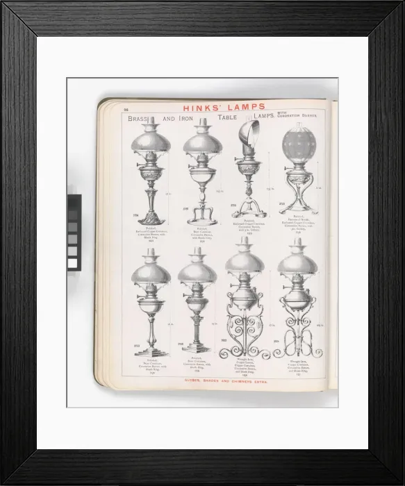 Framed Print : Page from Hinks Lamps catalogue Framed Print : Page from Hinks Lamps catalogue