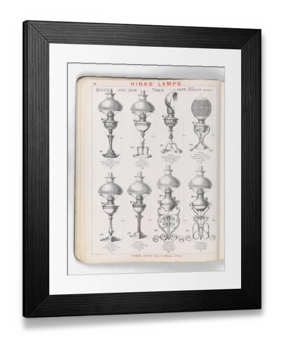 Framed Print : Page from Hinks Lamps catalogue Framed Print : Page from Hinks Lamps catalogue
