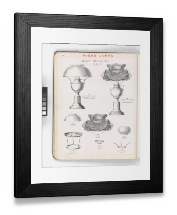 Framed Print : Page from Hinks Lamps catalogue Framed Print : Page from Hinks Lamps catalogue