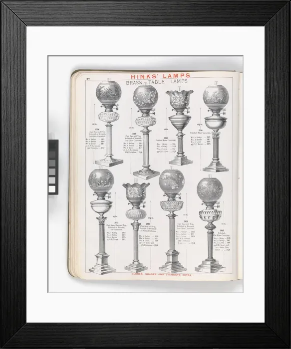 Framed Print : Page from Hinks Lamps catalogue Framed Print : Page from Hinks Lamps catalogue