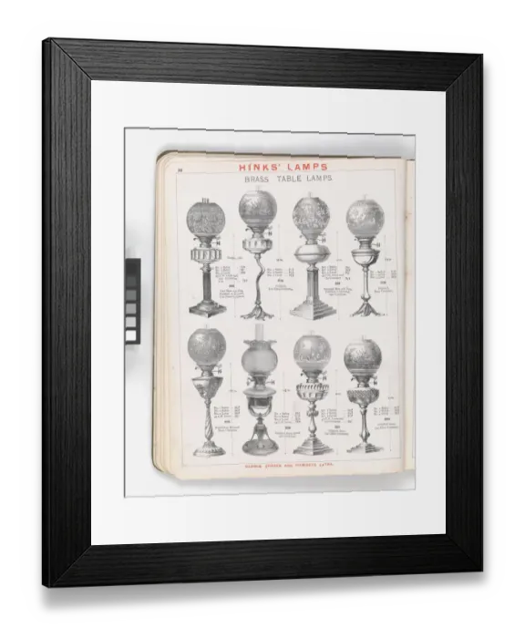 Framed Print : Page from Hinks Lamps catalogue Framed Print : Page from Hinks Lamps catalogue