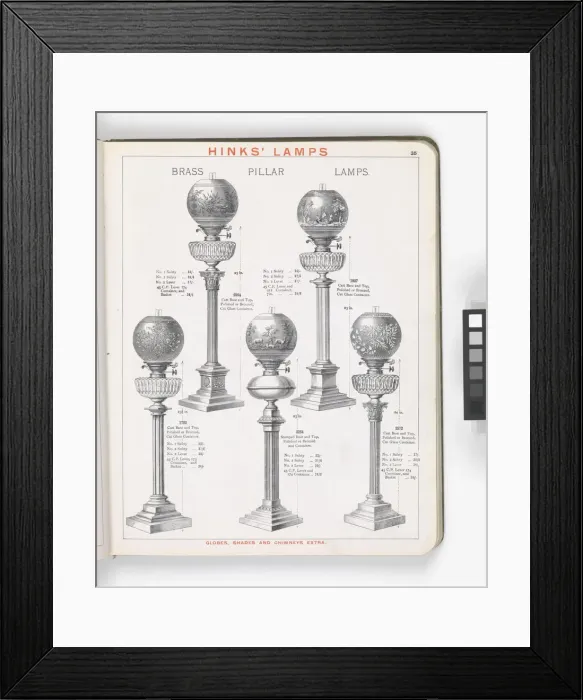 Framed Print : Page from Hinks Lamps catalogue Framed Print : Page from Hinks Lamps catalogue