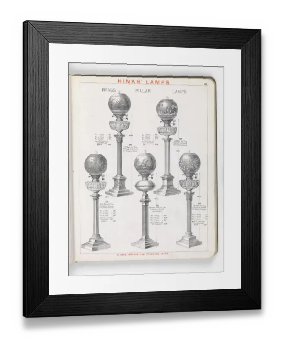 Framed Print : Page from Hinks Lamps catalogue Framed Print : Page from Hinks Lamps catalogue