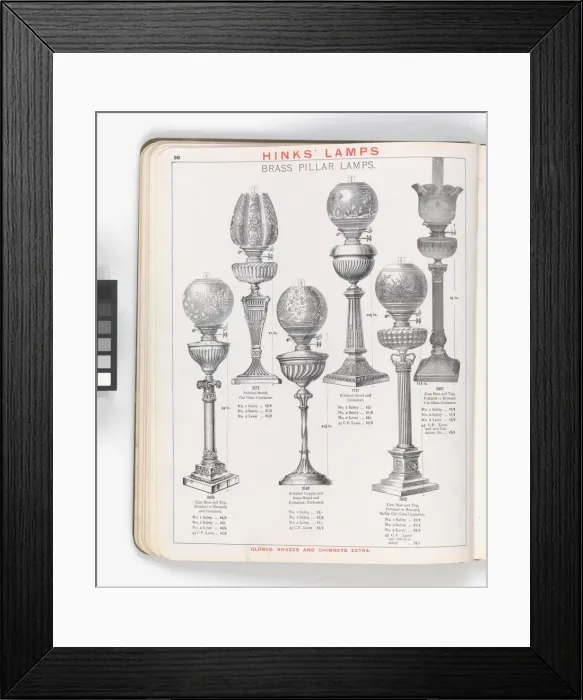 Framed Print : Page from Hinks Lamps catalogue Framed Print : Page from Hinks Lamps catalogue