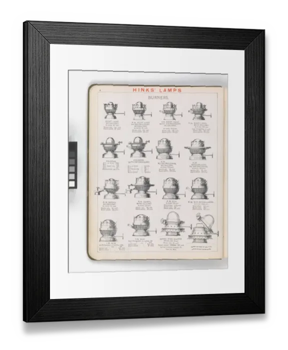 Framed Print : Page from Hinks Lamps catalogue Framed Print : Page from Hinks Lamps catalogue