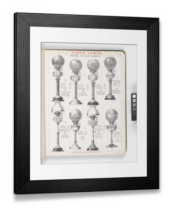 Framed Print : Page from Hinks Lamps catalogue Framed Print : Page from Hinks Lamps catalogue