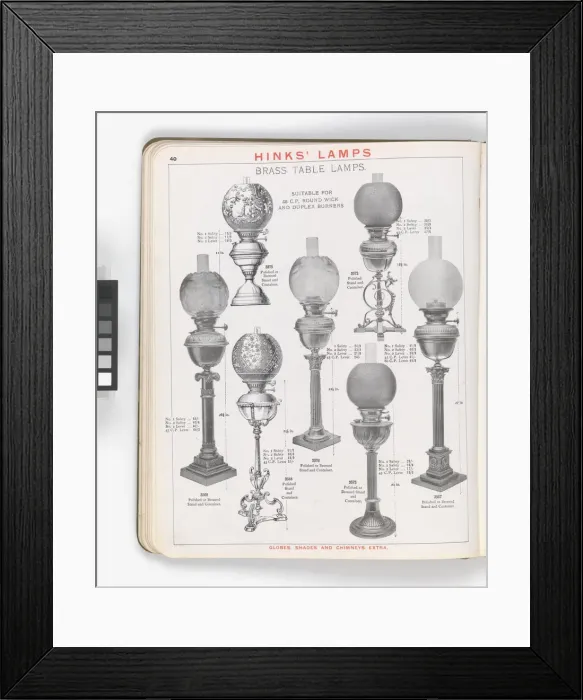 Framed Print : Page from Hinks Lamps catalogue Framed Print : Page from Hinks Lamps catalogue