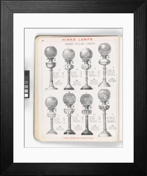 Framed Print : Page from Hinks Lamps catalogue Framed Print : Page from Hinks Lamps catalogue