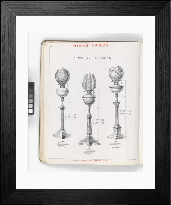 Framed Print : Page from Hinks Lamps catalogue Framed Print : Page from Hinks Lamps catalogue