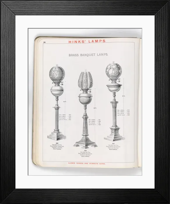 Framed Print : Page from Hinks Lamps catalogue Framed Print : Page from Hinks Lamps catalogue