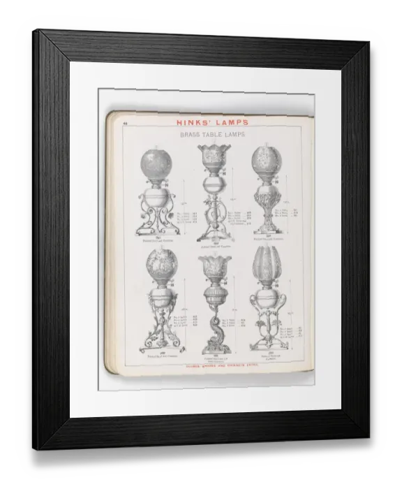 Framed Print : Page from Hinks Lamps catalogue
