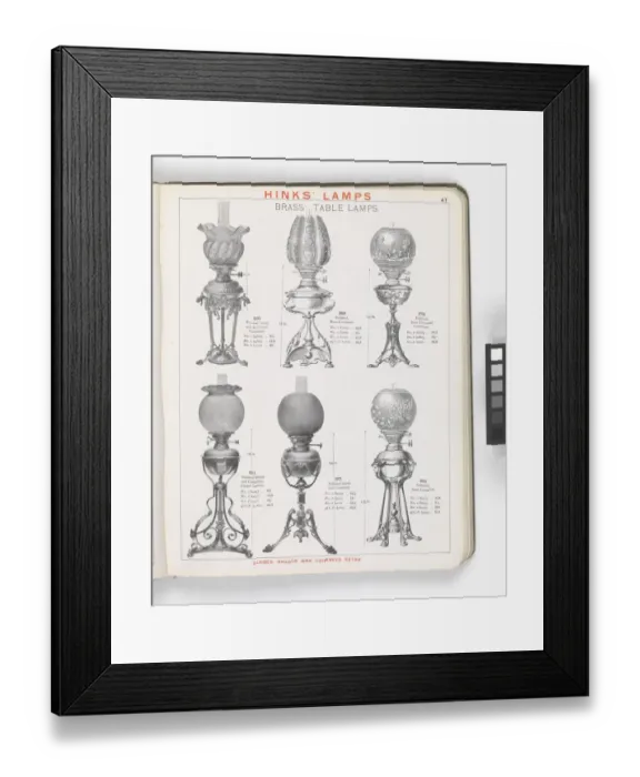 Framed Print : Page from Hinks Lamps catalogue Framed Print : Page from Hinks Lamps catalogue