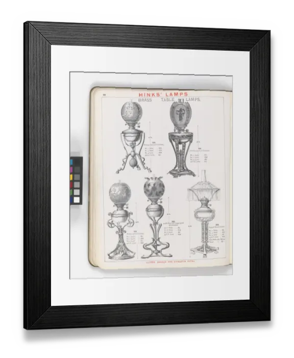 Framed Print : Page from Hinks Lamps catalogue Framed Print : Page from Hinks Lamps catalogue