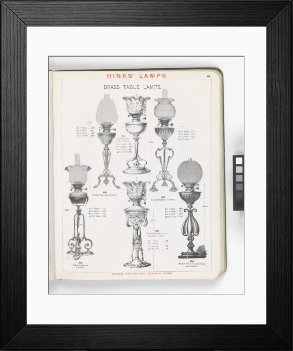 Framed Print : Page from Hinks Lamps catalogue Framed Print : Page from Hinks Lamps catalogue