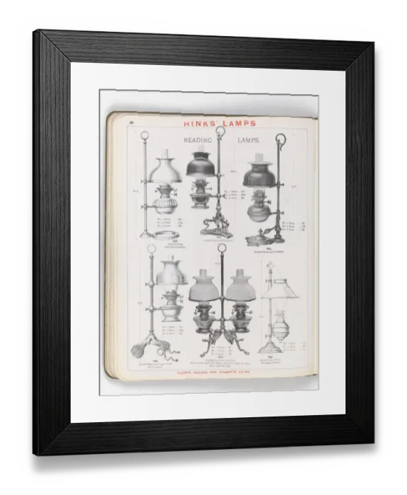 Framed Print : Page from Hinks Lamps catalogue Framed Print : Page from Hinks Lamps catalogue