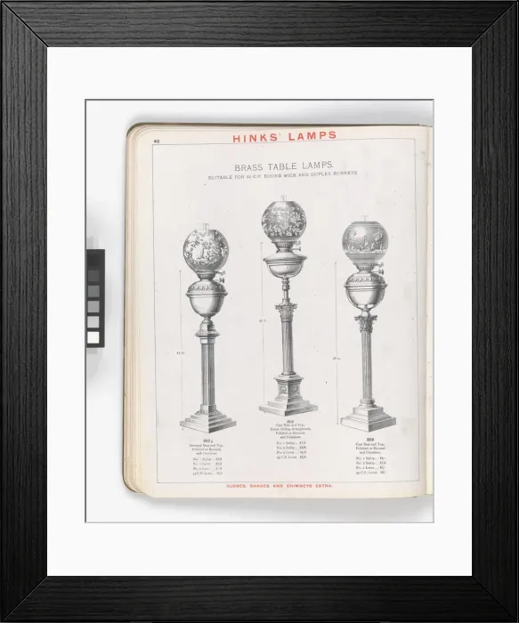 Framed Print : Page from Hinks Lamps catalogue Framed Print : Page from Hinks Lamps catalogue