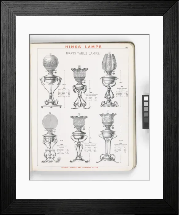 Framed Print : Page from Hinks Lamps catalogue Framed Print : Page from Hinks Lamps catalogue