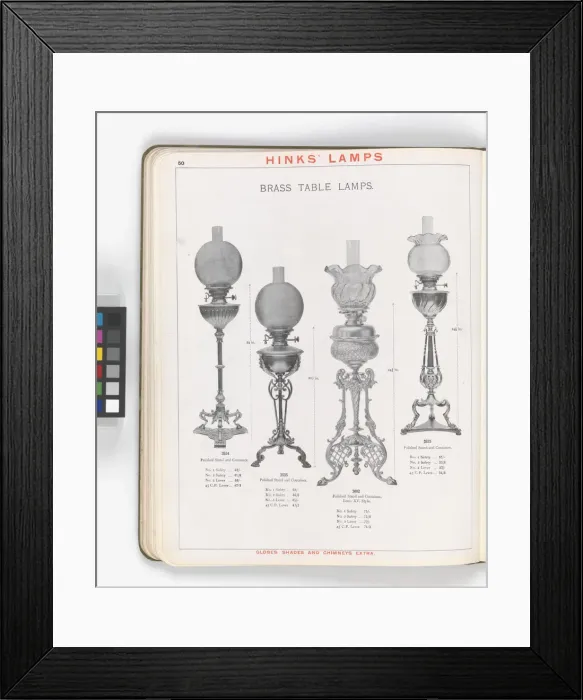 Framed Print : Page from Hinks Lamps catalogue