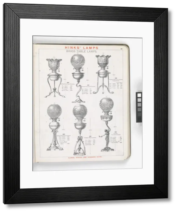 Framed Print : Page from Hinks Lamps catalogue Framed Print : Page from Hinks Lamps catalogue