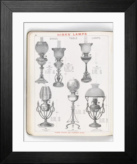 Framed Print : Page from Hinks Lamps catalogue Framed Print : Page from Hinks Lamps catalogue