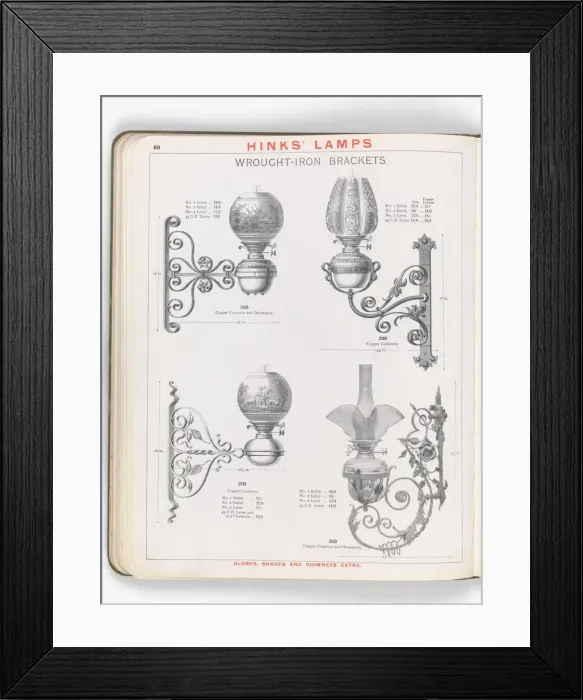 Framed Print : Page from Hinks Lamps catalogue Framed Print : Page from Hinks Lamps catalogue
