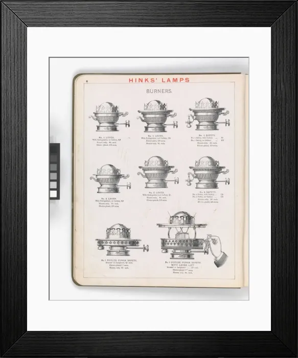 Framed Print : Page from Hinks Lamps catalogue Framed Print : Page from Hinks Lamps catalogue