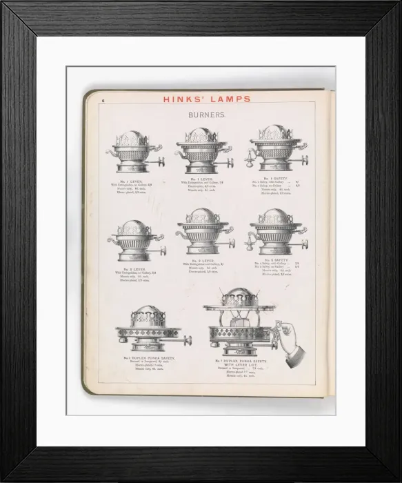 Framed Print : Page from Hinks Lamps catalogue Framed Print : Page from Hinks Lamps catalogue