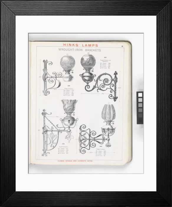 Framed Print : Page from Hinks Lamps catalogue Framed Print : Page from Hinks Lamps catalogue