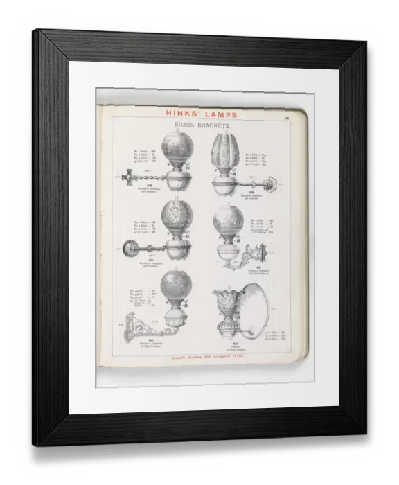 Framed Print : Page from Hinks Lamps catalogue Framed Print : Page from Hinks Lamps catalogue