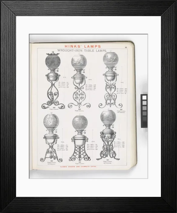 Framed Print : Page from Hinks Lamps catalogue Framed Print : Page from Hinks Lamps catalogue