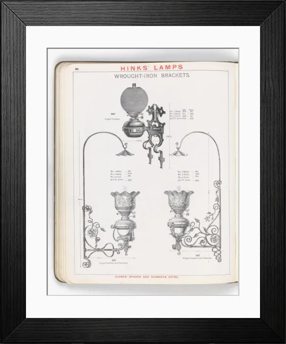 Framed Print : Page from Hinks Lamps catalogue Framed Print : Page from Hinks Lamps catalogue