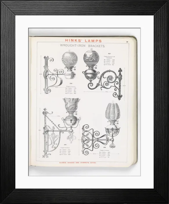 Framed Print : Page from Hinks Lamps catalogue Framed Print : Page from Hinks Lamps catalogue