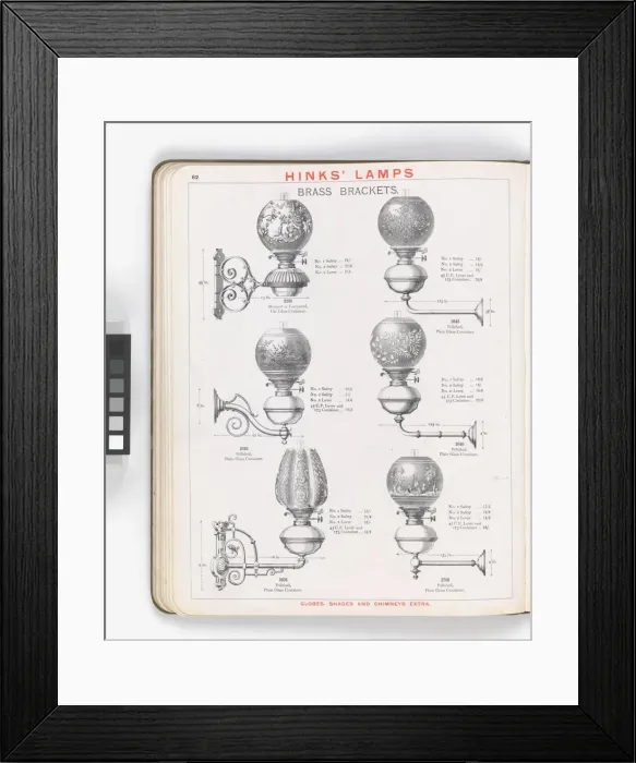 Framed Print : Page from Hinks Lamps catalogue Framed Print : Page from Hinks Lamps catalogue