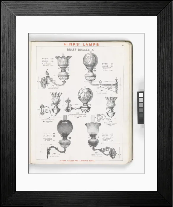 Framed Print : Page from Hinks Lamps catalogue Framed Print : Page from Hinks Lamps catalogue
