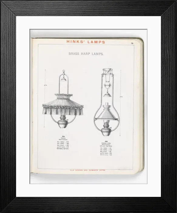 Framed Print : Page from Hinks Lamps catalogue Framed Print : Page from Hinks Lamps catalogue