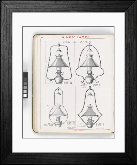 Framed Print : Page from Hinks Lamps catalogue Framed Print : Page from Hinks Lamps catalogue