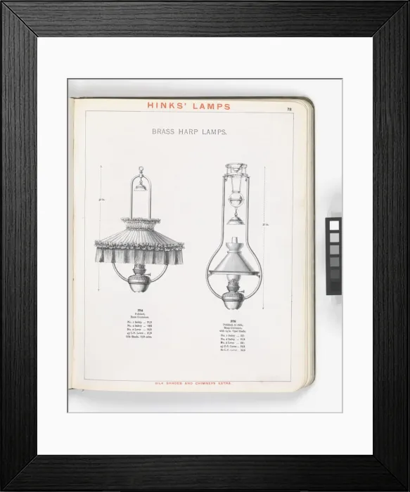 Framed Print : Page from Hinks Lamps catalogue Framed Print : Page from Hinks Lamps catalogue