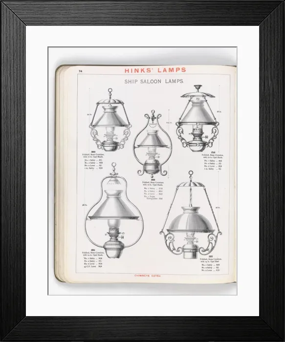 Framed Print : Page from Hinks Lamps catalogue Framed Print : Page from Hinks Lamps catalogue