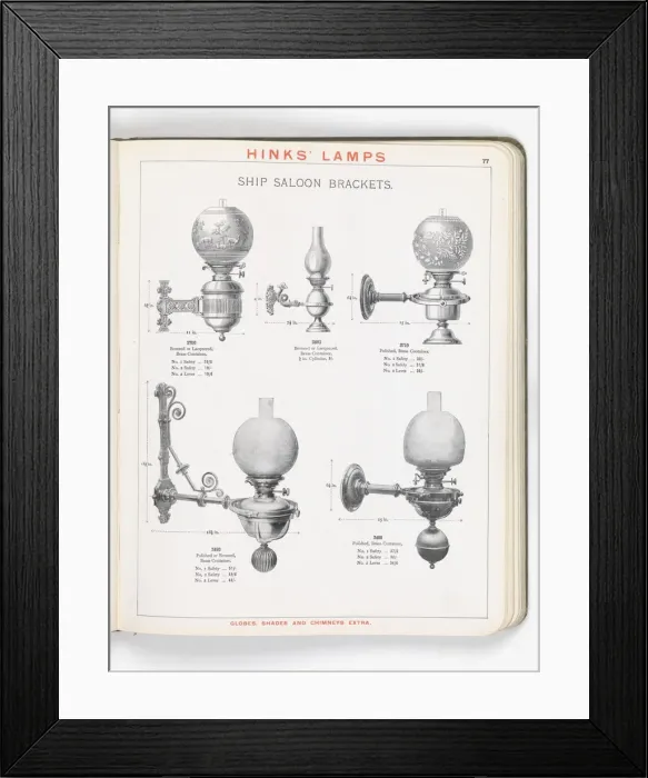 Framed Print : Page from Hinks Lamps catalogue Framed Print : Page from Hinks Lamps catalogue