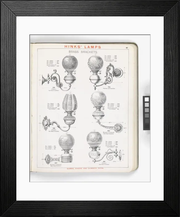 Framed Print : Page from Hinks Lamps catalogue Framed Print : Page from Hinks Lamps catalogue