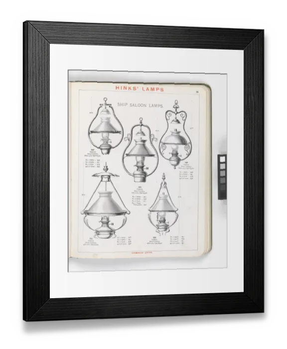 Framed Print : Page from Hinks Lamps catalogue Framed Print : Page from Hinks Lamps catalogue