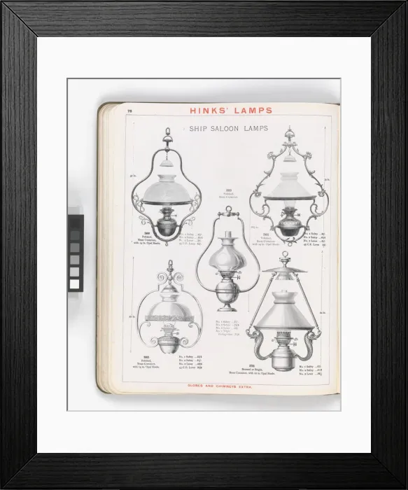 Framed Print : Page from Hinks Lamps catalogue Framed Print : Page from Hinks Lamps catalogue