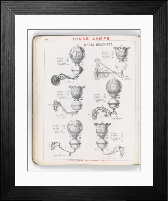 Framed Print : Page from Hinks Lamps catalogue Framed Print : Page from Hinks Lamps catalogue