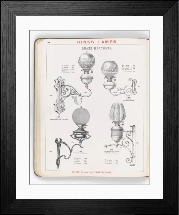 Framed Print : Page from Hinks Lamps catalogue Framed Print : Page from Hinks Lamps catalogue