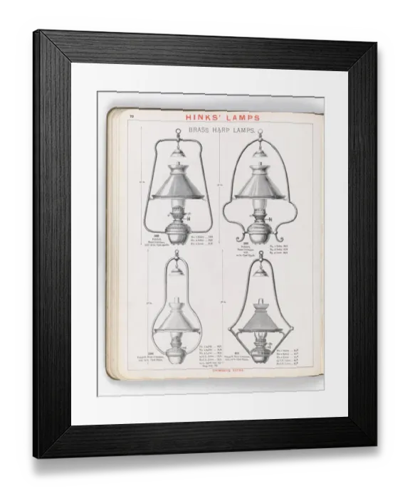 Framed Print : Page from Hinks Lamps catalogue Framed Print : Page from Hinks Lamps catalogue