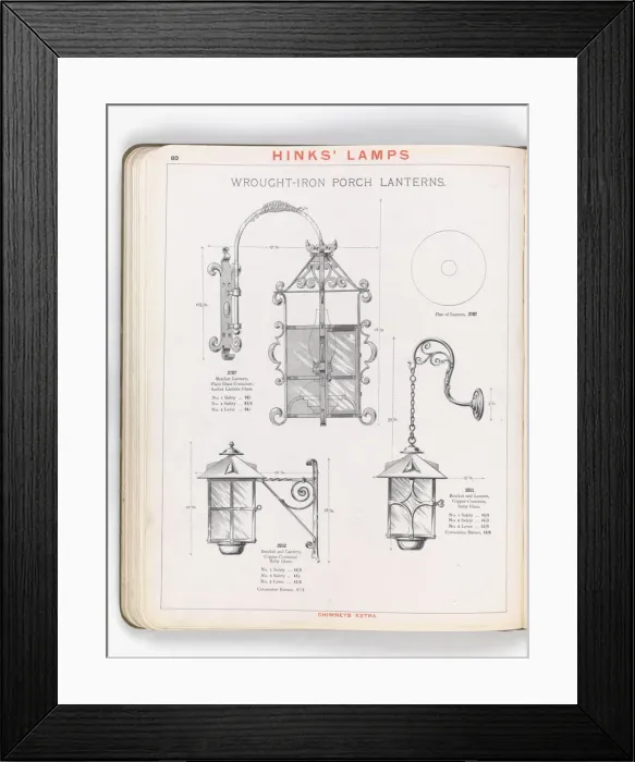 Framed Print : Page from Hinks Lamps catalogue Framed Print : Page from Hinks Lamps catalogue