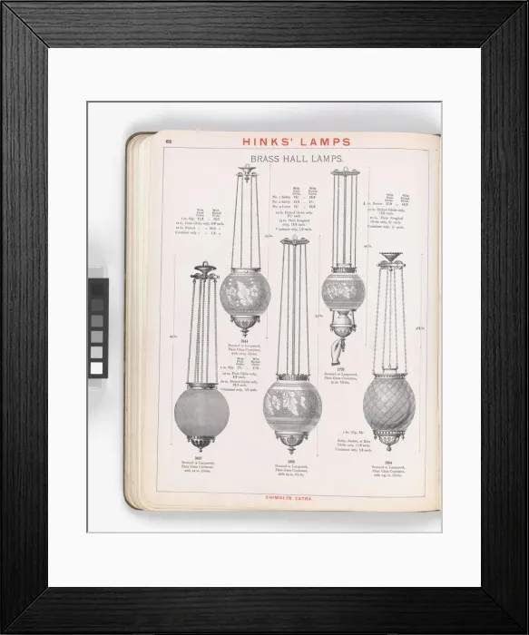 Framed Print : Page from Hinks Lamps catalogue Framed Print : Page from Hinks Lamps catalogue