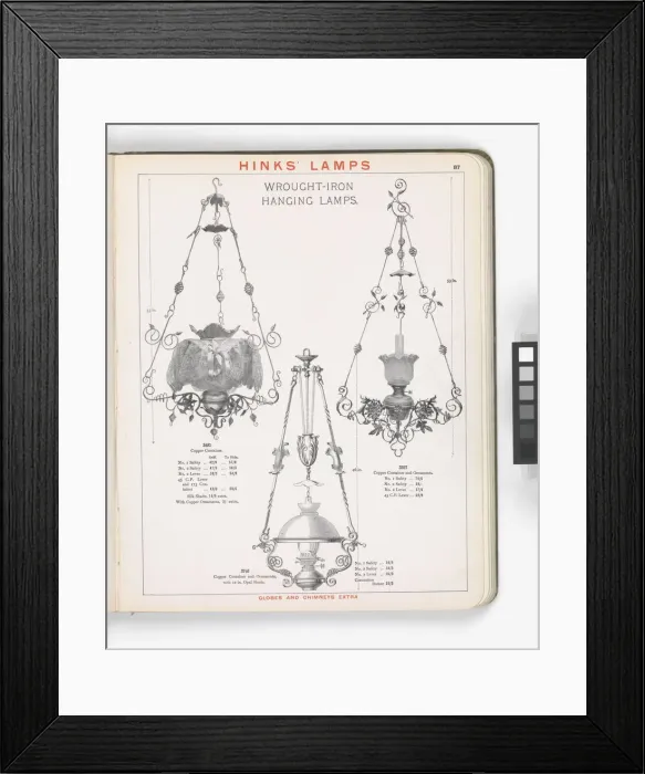 Framed Print : Page from Hinks Lamps catalogue Framed Print : Page from Hinks Lamps catalogue