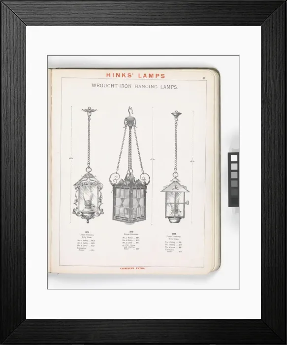 Framed Print : Page from Hinks Lamps catalogue Framed Print : Page from Hinks Lamps catalogue